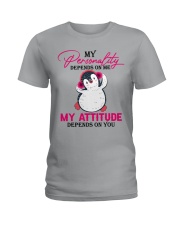 Penguin - My Attitude Depends On You Ladies T-Shirt tile