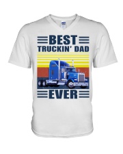 Best truckin dad ever vintage father's day shirt V-Neck T-Shirt thumbnail