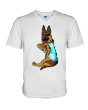 German Shepherd I love mom Tattoo shirt V-Neck T-Shirt thumbnail