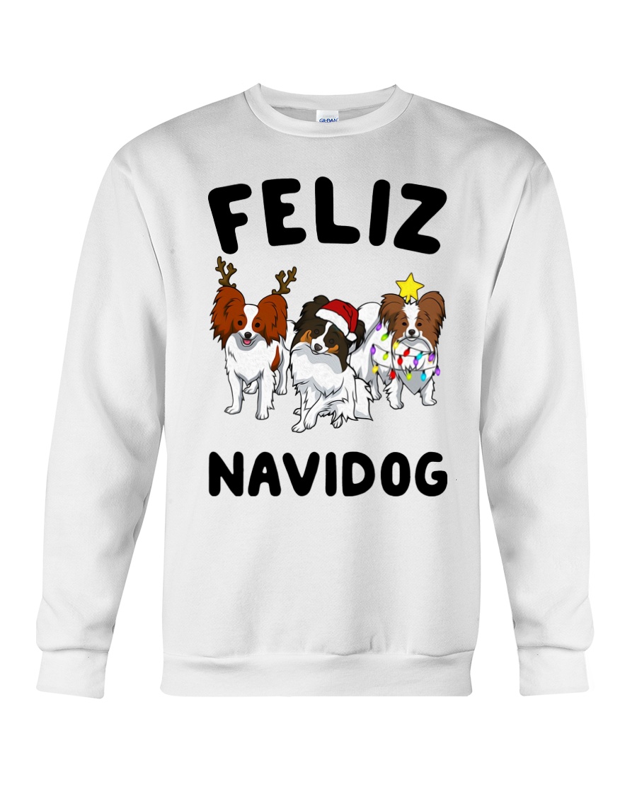 Feliz Navidog Papillon Christmas SHIRT Crewneck Sweatshirt