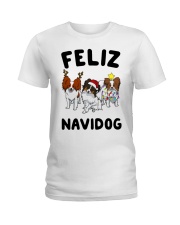 Feliz Navidog Papillon Christmas SHIRT Ladies T-Shirt thumbnail