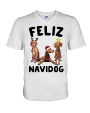 Feliz Navidog Vizsla Christmas V-Neck T-Shirt thumbnail