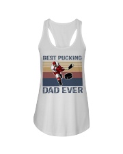 Hokey best pucking dad ever vintage shirt Ladies Flowy Tank thumbnail