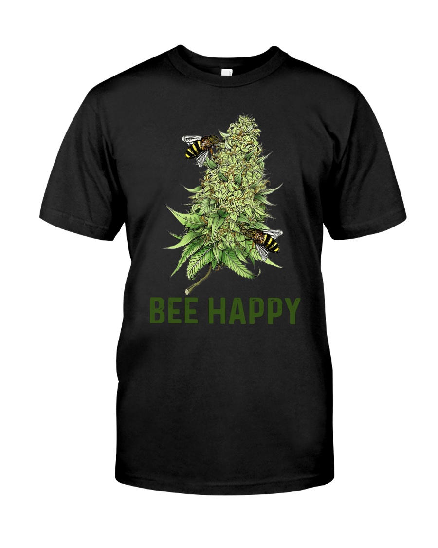 Bee Happy cannabis shirt Classic T-Shirt