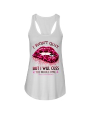 I won't quit but I will Breast Cancer Awareness Ladies Flowy Tank thumbnail