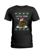 Little Yoda Merry Christmas shirt Ladies T-Shirt thumbnail