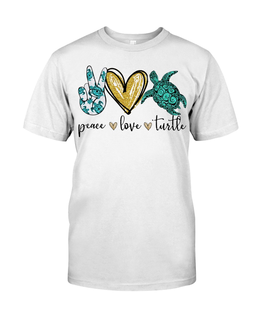 Peace Love Turtle shirt Classic T-Shirt