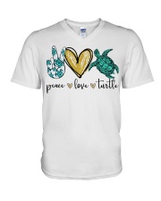 Peace Love Turtle shirt V-Neck T-Shirt thumbnail