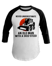 Never underestimate an old man with a skid Baseball Tee thumbnail