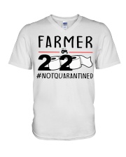 Farmer 2020 not quarantined T-shirt V-Neck T-Shirt thumbnail