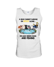 Man Beer Dogs Fishing shirt Unisex Tank thumbnail