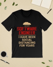 Software engineer I have been social distancing Classic T-Shirt lifestyle-mens-crewneck-front-19