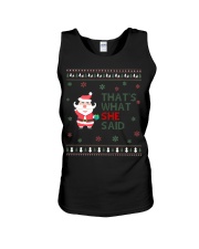 Santa Claus That's what she said Ugly Christmas Unisex Tank thumbnail