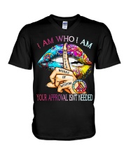 Lips Peace Whisper words of wisdom I am who I am V-Neck T-Shirt thumbnail