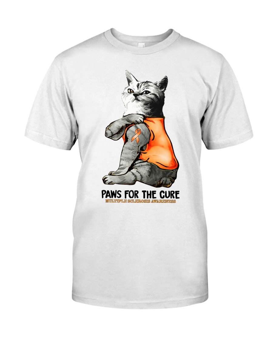 Cat tattoo Paws for the cure Multiple sclerosis Classic T-Shirt