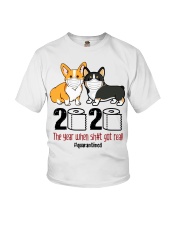 Corgi 2020 the year when shit got real quarantined Youth T-Shirt thumbnail