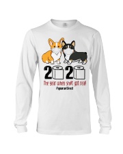 Corgi 2020 the year when shit got real quarantined Long Sleeve Tee thumbnail