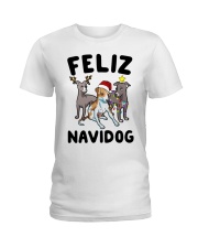 Feliz Navidog Greyhound Christmas shirt Ladies T-Shirt thumbnail
