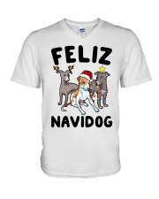 Feliz Navidog Greyhound Christmas shirt V-Neck T-Shirt thumbnail