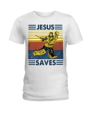 Hockey Jesus Saves Vintage shirt Ladies T-Shirt thumbnail