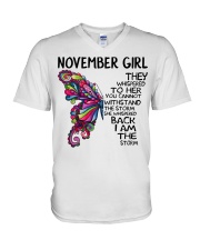 November girl Butterfly the whispered to her you V-Neck T-Shirt thumbnail