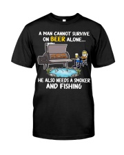 Man Beer Fishing Smoker shirt Classic T-Shirt front