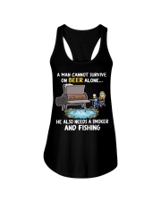 Man Beer Fishing Smoker shirt Ladies Flowy Tank thumbnail
