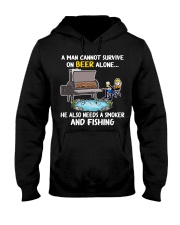 Man Beer Fishing Smoker shirt Hooded Sweatshirt thumbnail