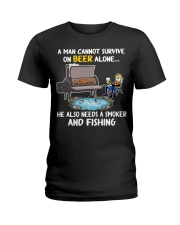 Man Beer Fishing Smoker shirt Ladies T-Shirt thumbnail