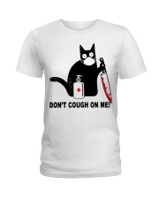 Black cat knife don't cough on me shirt Ladies T-Shirt thumbnail