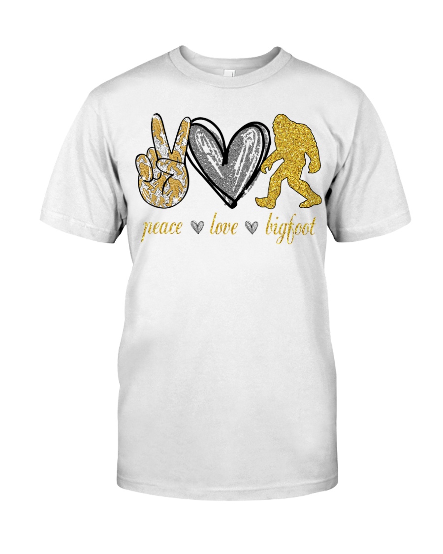 Peace love bigfoot shirt Classic T-Shirt