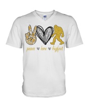 Peace love bigfoot shirt V-Neck T-Shirt thumbnail