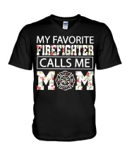 My favorite firefighter calls me mom shirt V-Neck T-Shirt thumbnail