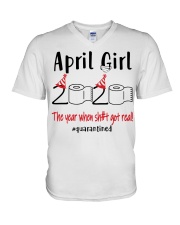 April girl 2020 the year where shit got real V-Neck T-Shirt thumbnail