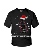 Meowy Christmas Black cat shirt Youth T-Shirt thumbnail