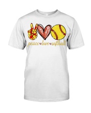 Peace love Softball shirt Classic T-Shirt front