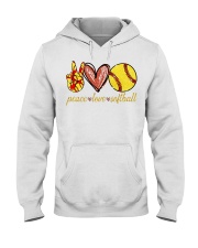 Peace love Softball shirt Hooded Sweatshirt thumbnail