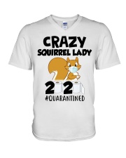 Crazy Squirrel lady 2020 quarantined T-shirt V-Neck T-Shirt thumbnail