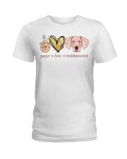 Peace Love Weimaraner shirt Ladies T-Shirt thumbnail