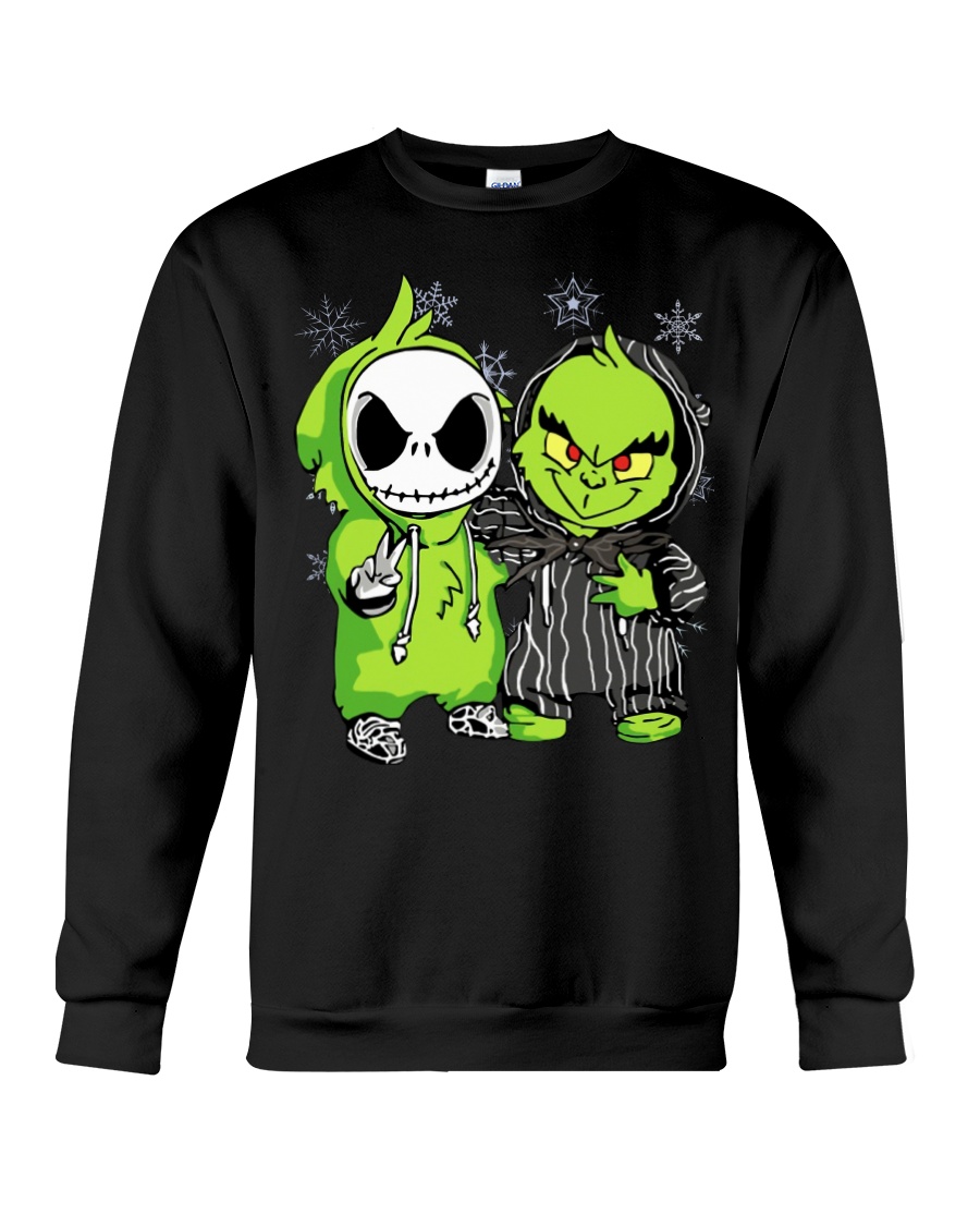 Jack Skellington and Grinch Christmas Crewneck Sweatshirt