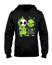 Jack Skellington and Grinch Christmas Hooded Sweatshirt thumbnail