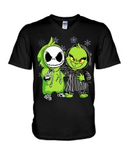Jack Skellington and Grinch Christmas V-Neck T-Shirt thumbnail