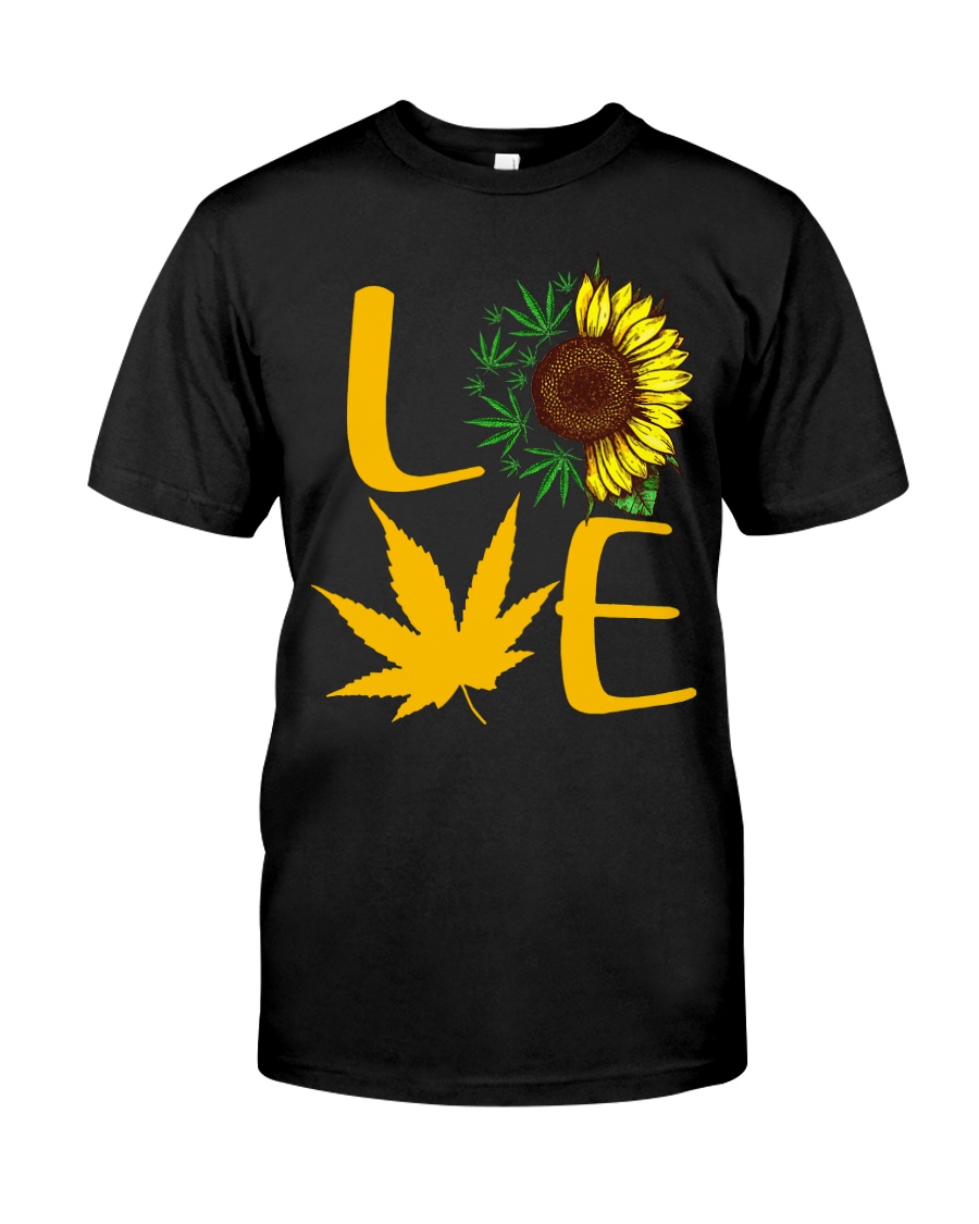 Love Sunflower Weed Cannabis shirt Classic T-Shirt