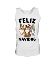 Feliz Navidog Shetland Sheepdogs Christmas Unisex Tank thumbnail