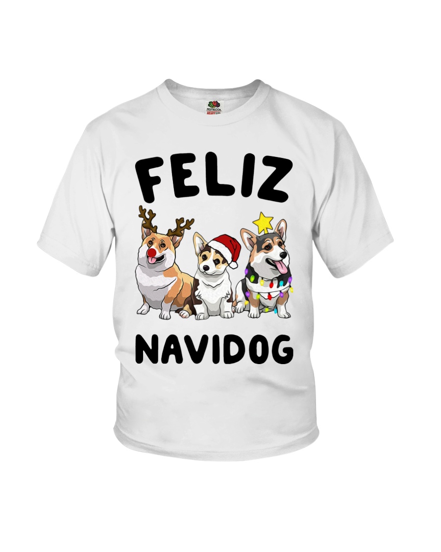 Feliz Navidog Corgi Christmas Youth T-Shirt