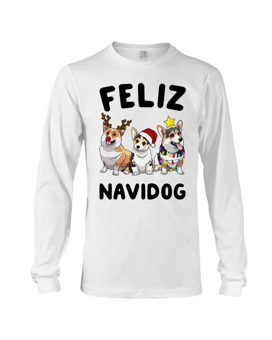 Feliz Navidog Corgi Christmas Long Sleeve Tee