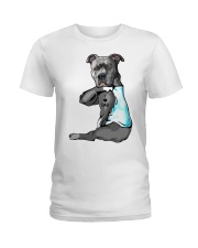 Pitbull Tattoo I love Dad shirt Ladies T-Shirt thumbnail