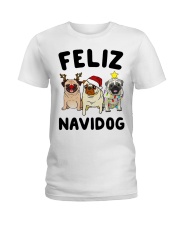 Feliz Navidad Pug Christmas Ladies T-Shirt thumbnail