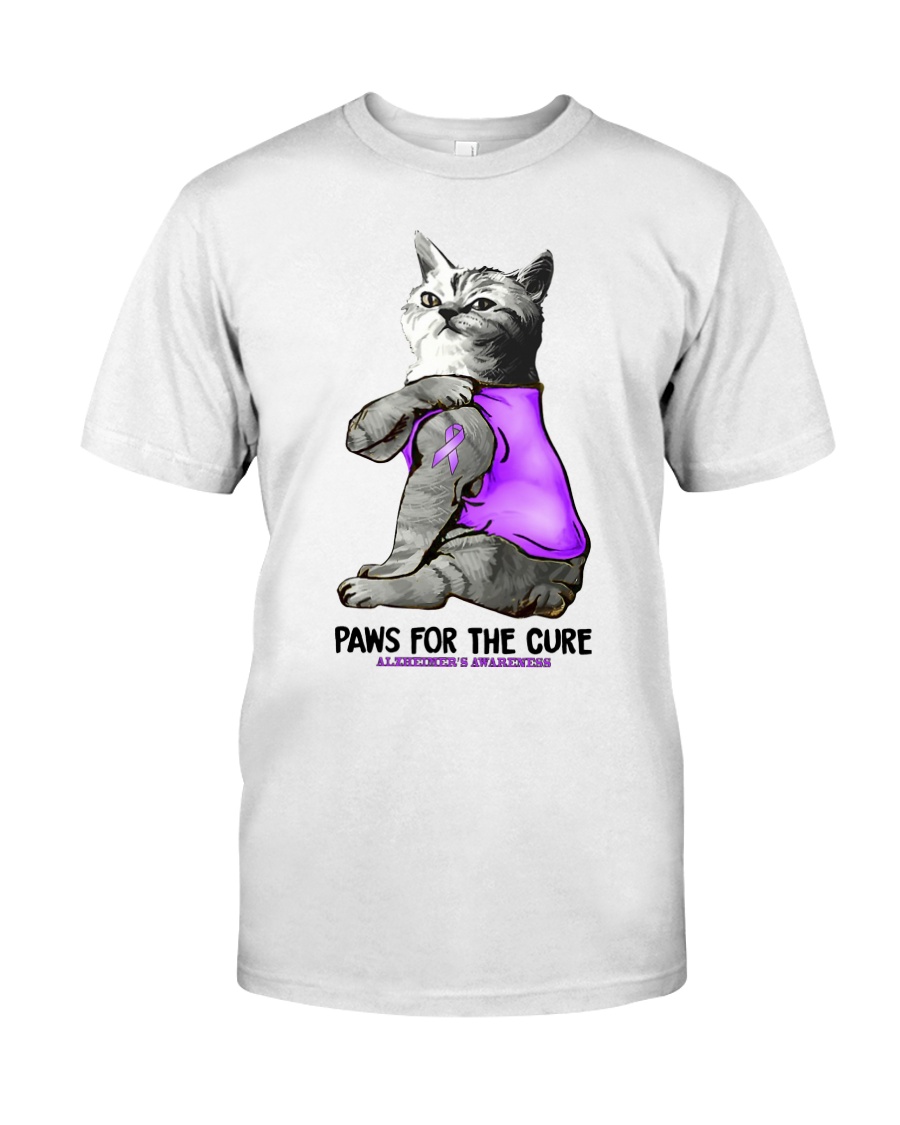 Cat Tattoo Paw for the cure alzheimer Awareness Classic T-Shirt
