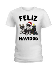 Feliz Navidog Miniature Schnauzer Christmas Ladies T-Shirt thumbnail